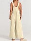billige formelle jumpsuits-dame normal dungarees jumpsuit streetwear ensfarvet ærmeløs u-hals lomme gade daglig normal pasform sort gul lysegrøn sommer