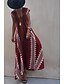 preiswerte Ausgefallene Kleider-Damen Midikleid Cocktailkleid Blumenkleid Boho-Kleid Mode Modern Urlaub Teegesellschaft Ausgehen Normale Passform Blume Ärmellos V Ausschnitt Schwarz Wein Blau Dunkelgrün Sommer