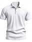 baratos Polo Clássico Masculino-Homens Pólo Camisa de golfe O negócio Casual Clássico Manga Curta Moda Côr Sólida Botões Bolsos Verão Primavera Normal Preto Branco Azul Marinha Verde cáqui Azul Claro Pólo
