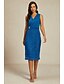 preiswerte Kleidersets-Damen Kleid-Set Spitzenkleid Casual kleid Chiffon-Kleid Elegant Brautkleider schlicht Glatt Spitze Midikleid Langarm V Ausschnitt Ausgehen Wein Blau Herbst Winter Regular Fit