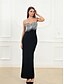 voordelige Schoolfeestjurken-Zeemeermin  trompet quinceañera jurken elegante jurk bruiloft gasten vloer lengte mouwloos strapless spandex rugloos met kwastjes