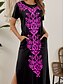 abordables Vestido Boho-Mujer Vestido Midi Vestido estilo camiseta Vestido de verano Casual Diario Ajuste regular Graphic Tribal Manga Corta Cuello Barco Blanco Azul Piscina Morado Verde Trébol Verano