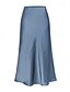 billige Ensfarvede nederdele-Dame Skjørte Mode Maxi Alm. taljede Nederdele Vanlig Spaltede spidser Mikroelastisk Ferierejse Afslappet / Hverdag Vin Flåde Sort Champagne Sommer Polyester