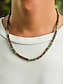 abordables Joyas para hombres-Collar de cuentas de madera natural para hombre con detalles en turquesa, estilo bohemio surfista, joyería ajustable para playa, festivales y atuendos casuales.