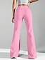 preiswerte Hose-Damen Schlaghose Stoffhosen Hosen Hose Streetwear Lässig Volle Länge Natürliche Taille Einfach Elastisches Kordelzugdesign Außenbereich Bequem Urlaub Ausgehen Hellhimmelblau Hellgrün Rosa Hellgrau