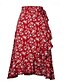 cheap Graphic Skirts-Women&#039;s Skirt Casual Maxi Mid Rise Skirts Floral Print Micro-elastic Street Casual Daily Navy Red Beige Summer Polyester