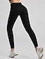 voordelige Yoga leggings en panty&#039;s-Dames Yogabroek Yoga legging Trekkoord Elastische tailleband Geribd Buikcontrole Billenlift Yoga Sportschooltraining Pilates Broeken Zwart Wit Marine Blauw Herfst Sport Sportkleding Rekbaar Slank