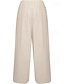 abordables Pantalon uni en coton et lin-Femmes Pantalon en coton et lin Pantalon palazzo Mode Streetwear Confort Longueur complète Taille Moyenne Uni Taille Élastique Confortable Extérieur Rue Tenue quotidienne Sortir Abricot Noir Blanche