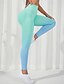 preiswerte Yoga Leggings &amp; Strumpfhosen-Damen Yogahose Yoga-Leggings Elastischer Bund Bauchkontrolle Po-Lifting Yoga Fitnesstraining Pilates Hosen Farbverläufe Rosa Purpur Grün Herbst Sport Sportkleidung Dehnbar Schlank