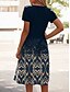 preiswerte Kunst &amp; Design Kleid-Damen Minikleid T-Shirt-Kleid A Linie Kleid Sommerkleid Urlaub Lässig Täglich Normale Passform Grafik Geometrisch Kurzarm Rundhalsausschnitt Marineblau Purpur Grün Sommer