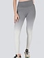 billige Yoga Leggings &amp; strømpebukser-Dame Yoga Bukser Yoga leggings Elastisk talje Mavekontrol Balleløft Yoga Gym Træning Pilates Bukser Farvegradient Grå Efterår Sport Sportstøj Elastisk Tynd