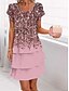 preiswerte Elegante Blumenkleider-Damen Langes Kleid Maxikleid A Linie Kleid Stufenkleid Stilvoll Lässig Urlaub Täglich Normale Passform Grafik Kurzarm V Ausschnitt Schwarz Gelb Rote Sommer