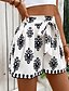 billiga Grafiska shorts-Dam Shorts Beach Shorts Säckiga Shorts Mode Boho Kort Medium Midja Mönster Elastisk midja Andningsfunktion Bekväm Gata Dagliga kläder Utekväll Vit Blå Sommar Normal