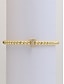 abordables Pulsera de mujer-Pulsera inicial con cuentas doradas para mujer: joyería con dijes del alfabeto personalizados, diseño elástico ajustable, estilo elegante, adecuada para regalos de graduación, cumpleaños y uso diario.
