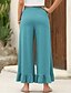 economico gamba larga e vita alta-Per donna Pantaloni Eleganti Pantaloni Casual Lunghezza intera Naturale Semplice Volant Tasca Design con Coulisse Elastica Comodo All&#039;aperto All&#039;aperto Vacanza Weekend Nero Rosa Verde militare Blu