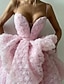 baratos Vestidos Longos &amp; Gowns-Vestidos de Coquetel em A Vestido Estilo Celebridade Formal para Casamento Comprimento até o Chão Sem Manga Decote Profundo Cinto Faixa Tule com Flor de Rosa