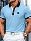 preiswerte Klassisches Poloshirt für Herren-Herren Baumwoll-Poloshirt Golfshirt Lässig Gerippter Polokragen Kurzarm Mode Basic Einfarbig Sportlich Logo Sommer Ganzjahres Schmale Passform Dunkelrot Schwarz Weiß Blau Leicht Grün