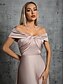 billige Brudepigekjoler-A-Line Brudepigekjole Off Shoulder Ærmeløs Elegant Gulvlængde Taffeta med Ensfarvet