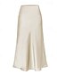 billige Ensfarvede nederdele-Dame Skjørte Mode Maxi Alm. taljede Nederdele Vanlig Spaltede spidser Mikroelastisk Ferierejse Afslappet / Hverdag Vin Flåde Sort Champagne Sommer Polyester