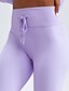 abordables Leggings et collants de yoga-Pantalon de yoga Leggings de yoga Femmes Contrôle du ventre Lifting des fesses Cordon de serrage A côtes Yoga Entraînement en salle Pilates Collants Taille haute Spandex Automne Des sports Tenues de