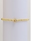 abordables Pulsera de mujer-Pulsera inicial con cuentas doradas para mujer: joyería con dijes del alfabeto personalizados, diseño elástico ajustable, estilo elegante, adecuada para regalos de graduación, cumpleaños y uso diario.