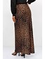 economico Gonne grafiche-Per donna Gonna Casual Maxi Vita media Gonne Leopardo Stampato Micro-elastico Vacanza Streetwear Bianco Marrone Beige Estate Seta come il raso