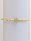 abordables Pulsera de mujer-Pulsera inicial con cuentas doradas para mujer: joyería con dijes del alfabeto personalizados, diseño elástico ajustable, estilo elegante, adecuada para regalos de graduación, cumpleaños y uso diario.