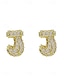 abordables Boucle d&amp;#39;oreille pour femme-Boucles d&#039;oreilles à tige initiales en strass doré - Boucles d&#039;oreilles à lettres scintillantes personnalisées pour femmes, bijoux en cristal étincelants de A à Z, parfaits pour un usage quotidien, un cadeau de remise de diplôme, un cadeau de fête des mèr
