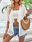 preiswerte Damen Einfache Oberteile-Damen Hemd Bluse Einfach Lässig Kurzarm V Ausschnitt Normale Oberteile Täglich Ausgehen Asymmetrischer Saum Schwarz Weiß Braun Sommer