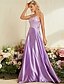 economico Abiti per feste da ballo-Abiti A-Line Quinceanera Abito da Festa Matrimonio Ospite di Matrimonio Lunghezza Parsa Senza Maniche Spalline Sottili Poliestere Schiena Nuda con Paillettes