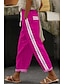voordelige Grafische katoenen linnen broek-Dames Katoenen linnen broek broek Casual Volledige lengte Natuurlijk Bloemig Zak Opdrukken Elastisch ontwerp met trekkoord Comfortabel Straat Uitgaan Zwart Grijs Magenta Donker rood Pauw Blauw Zomer