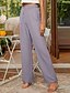 baratos Calça de linho de algodão simples-Mulheres Calças de linho de algodão Calças Roupa de rua Casual Comprimento total Natural Tecido Cintura elástica Confortável Casual / Diário Final de semana Cinzento Azul Marinho Preto Verde Tropa