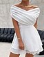 abordables Vestidos de Graduación-Mujer Mini vestido Vestido blanco Vestido informal Vestido de verano Moda Clásico Moderno Exterior Vacaciones Festivos Ajuste regular Plano Sin Mangas Escote en Pico Blanco Verano