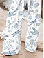 abordables Pantalons Graphiques-Femmes Jambe large Pantalons Amples Shorts de plage Vacances ancien Mode Longueur complète Taille haute Graphique Fleur / Floral Cordon de serrage Impression Doux Respirant Micro-Élastique