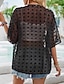 preiswerte Damen Einfache Oberteile-Damen Hemd Bluse Einfach Lässig Kurzarm V Ausschnitt Normale Oberteile Täglich Ausgehen Asymmetrischer Saum Schwarz Weiß Braun Sommer