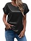 billige Plain tee-Dame T-shirt Vanlig Mode Basale Moderne Kortærmet Rund hals Almindelige toppe Daglig Sort Hvid Lysegrøn Lyserød Vin Sommer