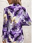 cheap Art&amp;Design Blouses-Women's Shirt Button Down Blouse Graphic Color Gradient Stylish Casual Long Sleeve Shirt Button Down Blouse Collar Regular Tops Daily Buttons Print Pink Blue Purple Summer Spring
