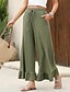economico gamba larga e vita alta-Per donna Pantaloni Eleganti Pantaloni Casual Lunghezza intera Naturale Semplice Volant Tasca Design con Coulisse Elastica Comodo All&#039;aperto All&#039;aperto Vacanza Weekend Nero Rosa Verde militare Blu