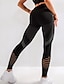 abordables Leggings y mallas de yoga-Mujer Pantalones de yoga Mallas Leggings de Yoga Cintura elástica Malla Levantamiento de tope Control de barriga Pilates Entrenamiento de gimnasio Rutina de ejercicio Pantalones Color sólido Negro