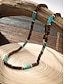abordables Joyas para hombres-Collar de cuentas de madera natural para hombre con detalles en turquesa, estilo bohemio surfista, joyería ajustable para playa, festivales y atuendos casuales.