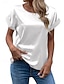 billige Plain tee-Dame T-shirt Vanlig Mode Basale Moderne Kortærmet Rund hals Almindelige toppe Daglig Sort Hvid Lysegrøn Lyserød Vin Sommer