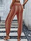 ieftine picior lat și talie înaltă-Pentru femei Jogger Pantaloni Vacanță Boho Lungime totală Talie medie Geometică Talie elastică Respirabil Comfortabil Micro-elastic Stradă Purtare Zilnică Ieșire Maro Închis Alb Rosu Verde Închis Vară