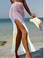 baratos Vestidos de Praia-Saia de Maiô Feminina  Cover Up Com Recorte para Férias na Praia Roupas de Banho Ombre Sem Mangas