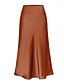 billige Ensfarvede nederdele-Dame Skjørte Mode Maxi Alm. taljede Nederdele Vanlig Spaltede spidser Mikroelastisk Ferierejse Afslappet / Hverdag Vin Flåde Sort Champagne Sommer Polyester