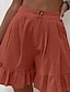 abordables Short en lin et coton-Femmes Short inspiré du lin Shorts Slacks Occasionnel Court Naturel Uni Boucle Confortable Extérieur Vacances Sortir Magenta foncé Vin Bleu ciel clair Noir Été Coupe régulière