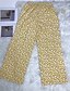 preiswerte weites Bein und hohe Taille-Damen Weites Bein Hosen Hose Urlaub Mode Volle Länge Mittlere Taille Blume / Blumenmuster Elastischer Bund Atmungsaktiv Bequem Mikroelastisch Straße Alltagskleidung Ausgehen Schwarz Weiß Gelb Grün