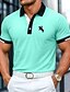 お買い得  メンズ クラシックポロ-男性用 コットンポロシャツ ゴルフシャツ カジュアル リブ付きポロカラー 半袖 ファッション ベーシック 純色 スポーツ ロゴ 夏 レギュラー ダックレッド ブラック ホワイト ブルー ライトグリーン コットンポロシャツ