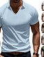 preiswerte Klassisches Poloshirt für Herren-Herren Golfshirt Piqué-Poloshirt Geschäft Lässig Revers Kurzarm Mode Basic Einfarbig Texture Knöpfe Sommer Frühling &amp; Herbst Normale Passform Dunkelbraun Weiß Hellgrau Grün Khaki Hellblau Golfshirt