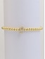 abordables Pulsera de mujer-Pulsera inicial con cuentas doradas para mujer: joyería con dijes del alfabeto personalizados, diseño elástico ajustable, estilo elegante, adecuada para regalos de graduación, cumpleaños y uso diario.