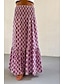 preiswerte Grafische Röcke-Damen Rock Bohemien Lässig Boho Maxi Mittlere Hüfthöhe Röcke Blumen Druck Mikroelastisch Urlaub Straße Dunkelrosa Purpur Fuchsie Orange Sommer Polyester